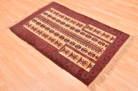 Baluch Beige Hand Knotted 29 X 46  Area Rug 100-89799 Image 7