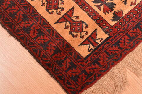 Baluch Beige Hand Knotted 29 X 46  Area Rug 100-89799 Image 8