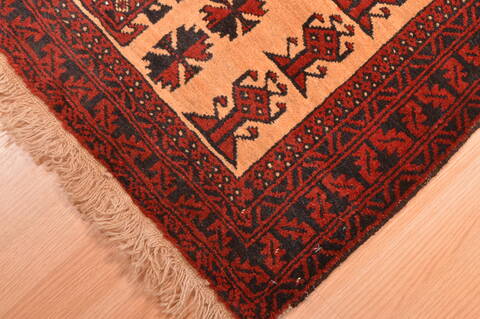 Baluch Beige Hand Knotted 29 X 46  Area Rug 100-89799 Image 9