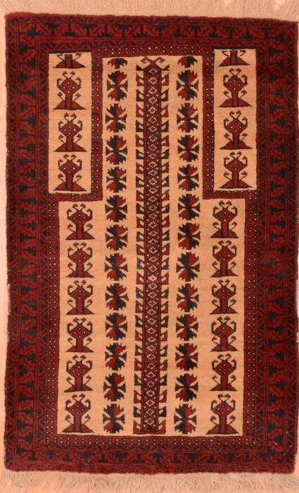 Baluch Beige Hand Knotted 29 X 46  Area Rug 100-89799 Image 0