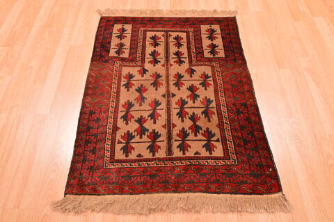 Baluch Beige Hand Knotted 30 X 47  Area Rug 100-89805 Image 1