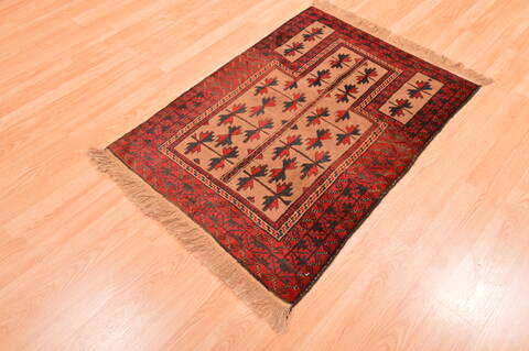 Baluch Beige Hand Knotted 30 X 47  Area Rug 100-89805 Image 2