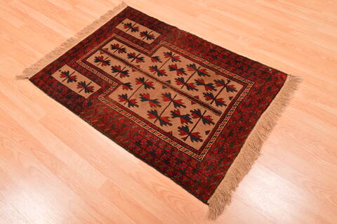 Baluch Beige Hand Knotted 30 X 47  Area Rug 100-89805 Image 3