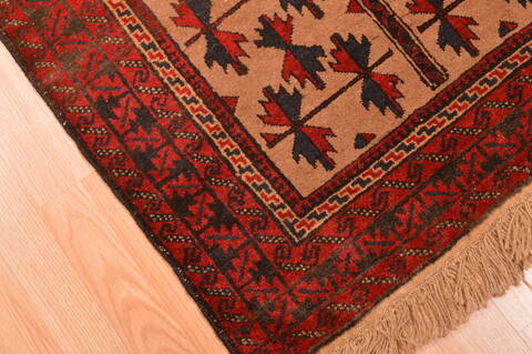 Baluch Beige Hand Knotted 30 X 47  Area Rug 100-89805 Image 4