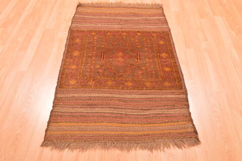 Baluch Brown Hand Knotted 210 X 45  Area Rug 100-89810 Image 1