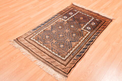 Baluch Brown Hand Knotted 210 X 45  Area Rug 100-89812 Image 2