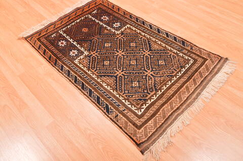 Baluch Brown Hand Knotted 210 X 45  Area Rug 100-89812 Image 3