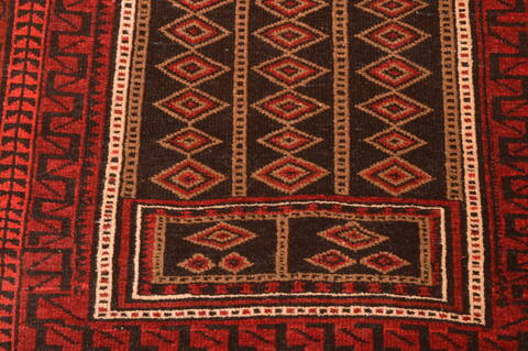 Baluch Brown Hand Knotted 28 X 39  Area Rug 100-89813 Image 10
