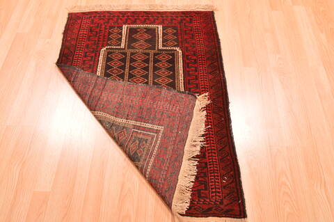 Baluch Brown Hand Knotted 28 X 39  Area Rug 100-89813 Image 12