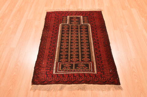 Baluch Brown Hand Knotted 28 X 39  Area Rug 100-89813 Image 1