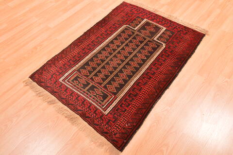 Baluch Brown Hand Knotted 28 X 39  Area Rug 100-89813 Image 2