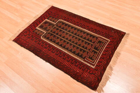 Baluch Brown Hand Knotted 28 X 39  Area Rug 100-89813 Image 3