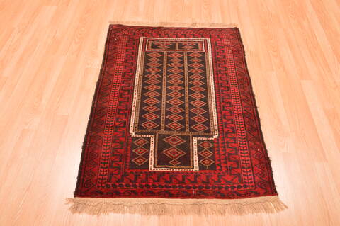 Baluch Brown Hand Knotted 28 X 39  Area Rug 100-89813 Image 4
