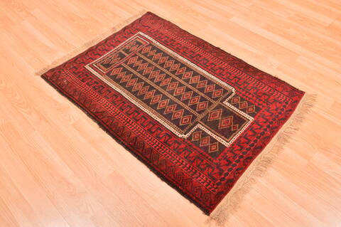 Baluch Brown Hand Knotted 28 X 39  Area Rug 100-89813 Image 5