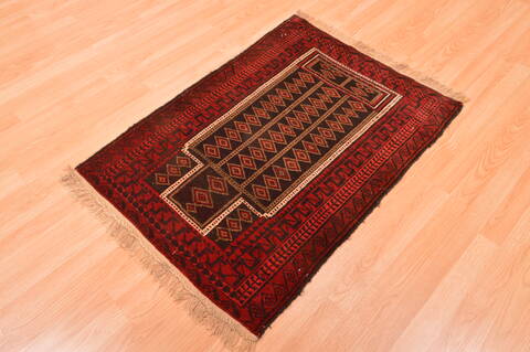 Baluch Brown Hand Knotted 28 X 39  Area Rug 100-89813 Image 6