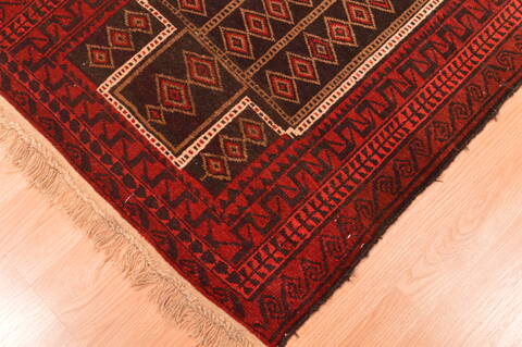 Baluch Brown Hand Knotted 28 X 39  Area Rug 100-89813 Image 7