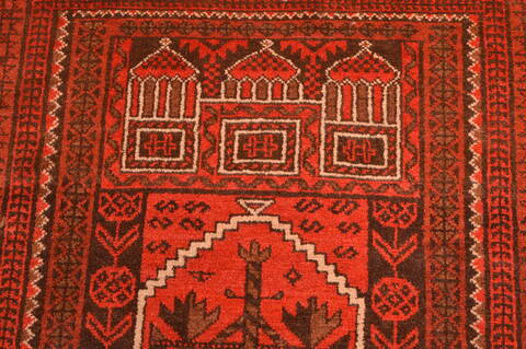 Baluch Red Hand Knotted 30 X 47  Area Rug 100-89820 Image 5