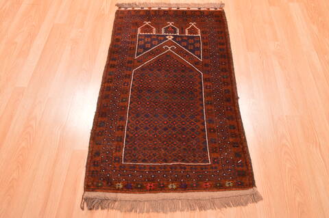 Baluch Brown Hand Knotted 23 X 41  Area Rug 100-89822 Image 1