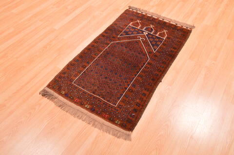 Baluch Brown Hand Knotted 23 X 41  Area Rug 100-89822 Image 2