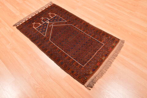 Baluch Brown Hand Knotted 23 X 41  Area Rug 100-89822 Image 3