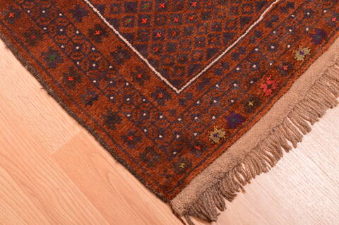 Baluch Brown Hand Knotted 23 X 41  Area Rug 100-89822 Image 4
