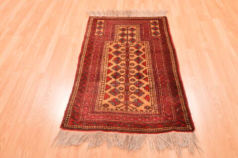 Baluch Beige Hand Knotted 28 X 46  Area Rug 100-89825 Image 1