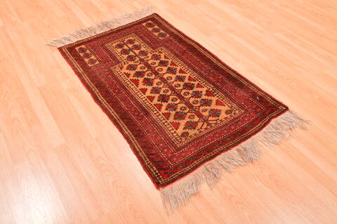 Baluch Beige Hand Knotted 28 X 46  Area Rug 100-89825 Image 3