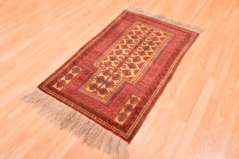 Baluch Beige Hand Knotted 28 X 46  Area Rug 100-89825 Image 6