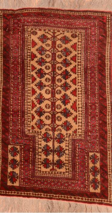 Baluch Beige Hand Knotted 28 X 46  Area Rug 100-89825 Image 0