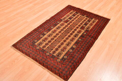 Baluch Beige Hand Knotted 30 X 411  Area Rug 100-89827 Image 2
