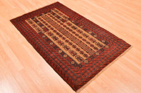 Baluch Beige Hand Knotted 30 X 411  Area Rug 100-89827 Image 3