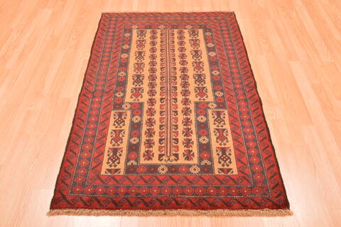 Baluch Beige Hand Knotted 30 X 411  Area Rug 100-89827 Image 4