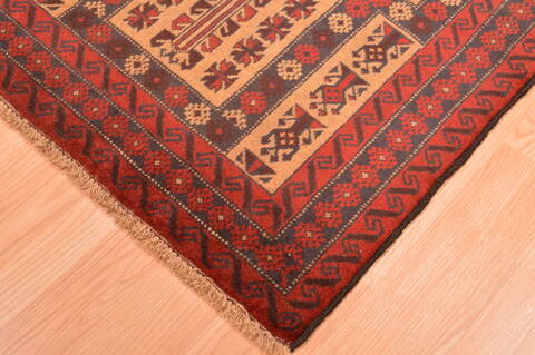 Baluch Beige Hand Knotted 30 X 411  Area Rug 100-89827 Image 6