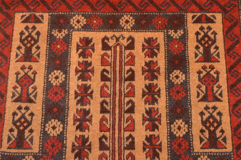Baluch Beige Hand Knotted 30 X 411  Area Rug 100-89827 Image 7
