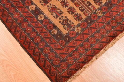 Baluch Beige Hand Knotted 30 X 411  Area Rug 100-89827 Image 8