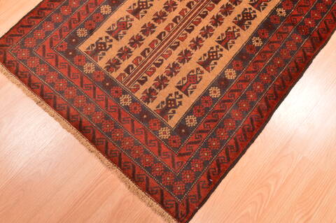 Baluch Beige Hand Knotted 30 X 411  Area Rug 100-89827 Image 9