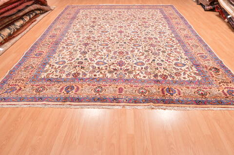 Khorasan Cream Hand Knotted 97 X 135  Area Rug 100-89838 Image 1