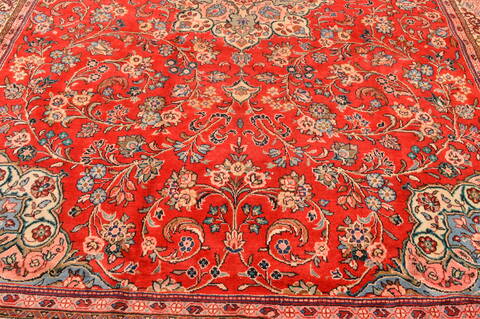 Moshk Abad Red Hand Knotted 100 X 136  Area Rug 100-89849 Image 13