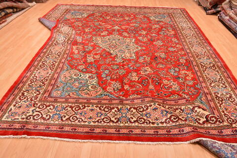 Moshk Abad Red Hand Knotted 100 X 136  Area Rug 100-89849 Image 17