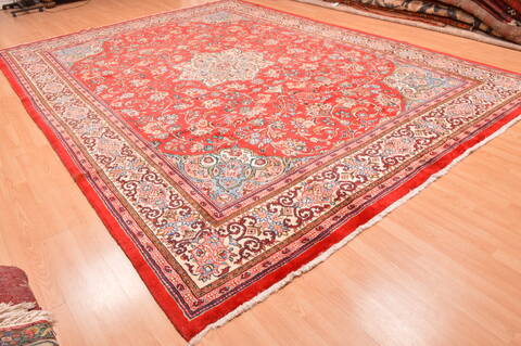 Moshk Abad Red Hand Knotted 100 X 136  Area Rug 100-89849 Image 5