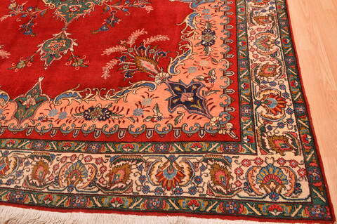 Tabriz Red Hand Knotted 100 X 131  Area Rug 100-89850 Image 11