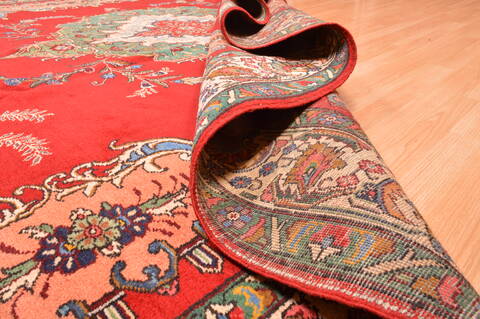 Tabriz Red Hand Knotted 100 X 131  Area Rug 100-89850 Image 15