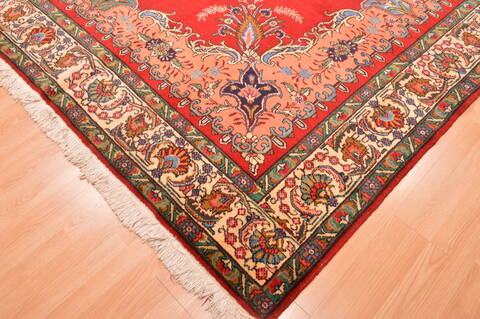 Tabriz Red Hand Knotted 100 X 131  Area Rug 100-89850 Image 7