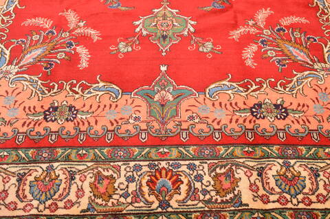 Tabriz Red Hand Knotted 100 X 131  Area Rug 100-89850 Image 8