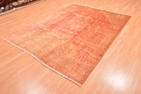 Qashqai Red Hand Knotted 64 X 86  Area Rug 100-89857 Image 2