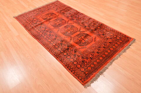 Khan Mohammadi Orange Hand Knotted 38 X 67  Area Rug 100-89862 Image 3