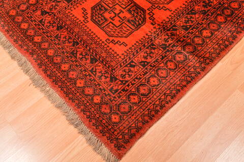 Khan Mohammadi Orange Hand Knotted 38 X 67  Area Rug 100-89862 Image 9