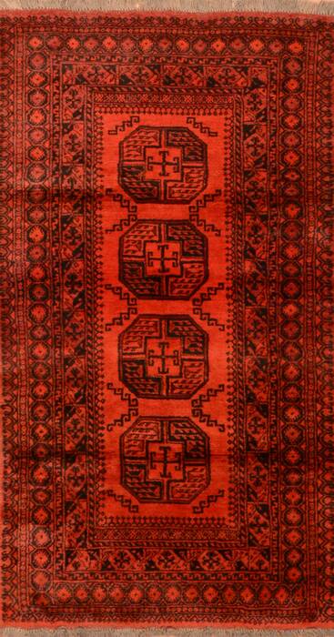 Khan Mohammadi Orange Hand Knotted 38 X 67  Area Rug 100-89862 Image 0