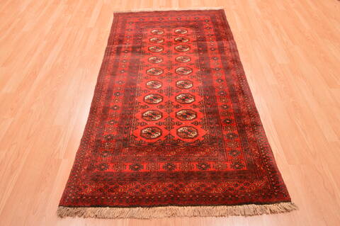 Khan Mohammadi Red Runner Hand Knotted 35 X 67  Area Rug 100-89867 Image 1