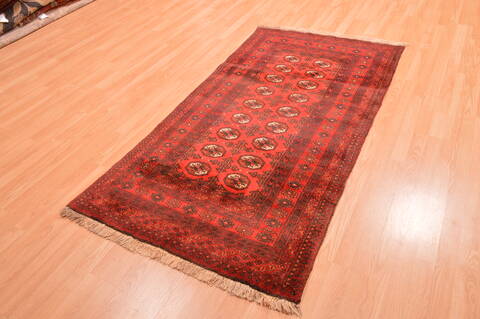 Khan Mohammadi Red Runner Hand Knotted 35 X 67  Area Rug 100-89867 Image 2